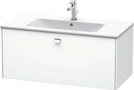 挂壁式浴柜, BR400301018 白色 哑光, 饰面, 把手 镀铬