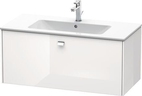 Vanity unit wall-mounted, BR400301022 White High Gloss, Decor, Handle Chrome