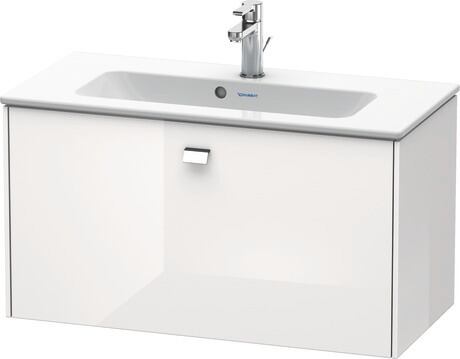 Vanity unit wall-mounted, BR401101022 White High Gloss, Decor, Handle Chrome