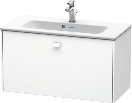 Meuble sous lavabo suspendu, BR401101818 Blanc mat, Décor, Poignée Blanc