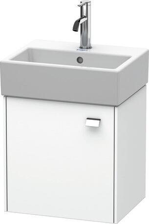 Meuble sous lavabo suspendu, BR4050L1018 Blanc mat, Décor, Poignée Chromé