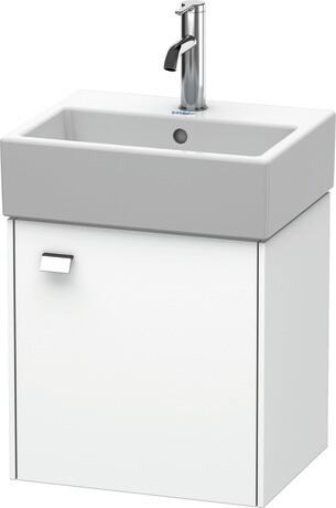 Meuble sous lavabo suspendu, BR4050R1018 Blanc mat, Décor, Poignée Chromé