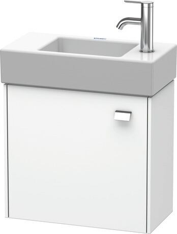 Meuble sous lavabo suspendu, BR4051L1018 Blanc mat, Décor, Poignée Chromé