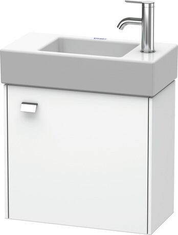 Meuble sous lavabo suspendu, BR4051R1018 Blanc mat, Décor, Poignée Chromé