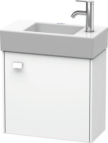 Meuble sous lavabo suspendu, BR4051R1818 Blanc mat, Décor, Poignée Blanc