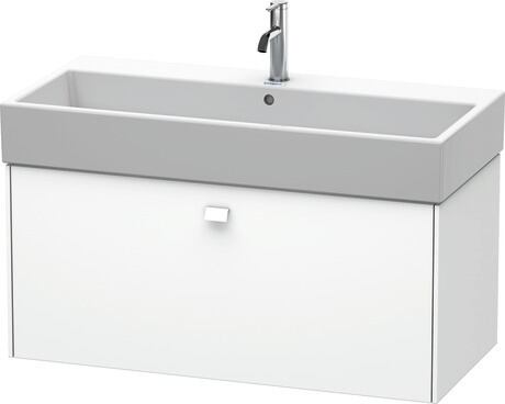 Meuble sous lavabo suspendu, BR405601818 Blanc mat, Décor, Poignée Blanc