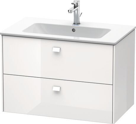 Vanity unit wall-mounted, BR410202222 White High Gloss, Decor, Handle White