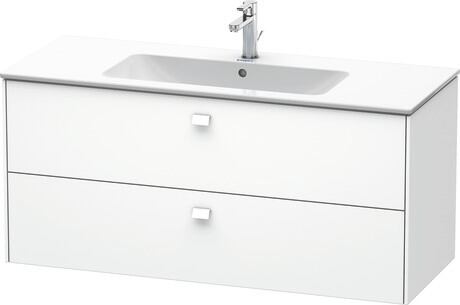 Meuble sous lavabo suspendu, BR410401818 Blanc mat, Décor, Poignée Blanc