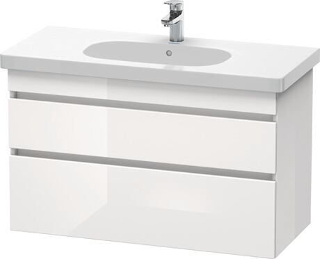 Vanity unit wall-mounted, DS648502222 White High Gloss, Decor