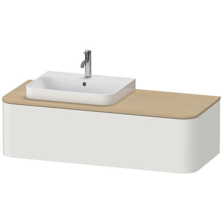 Meuble sous lavabo suspendu pour plan de toilette, HP4932L3939 Blanc Nordic satiné, Laqué