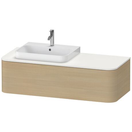 Meuble sous lavabo suspendu pour plan de toilette, HP4932L7171 Chêne méditerranéen mat, Placage bois véritable