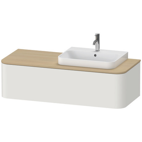 Meuble sous lavabo suspendu pour plan de toilette, HP4932R3939 Blanc Nordic satiné, Laqué