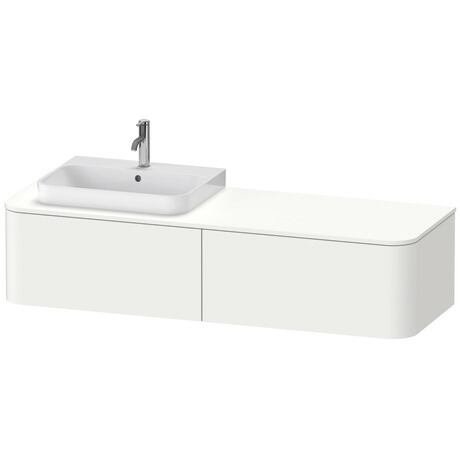 Meuble sous lavabo suspendu pour plan de toilette, HP4934L3636 Blanc satiné, Laqué