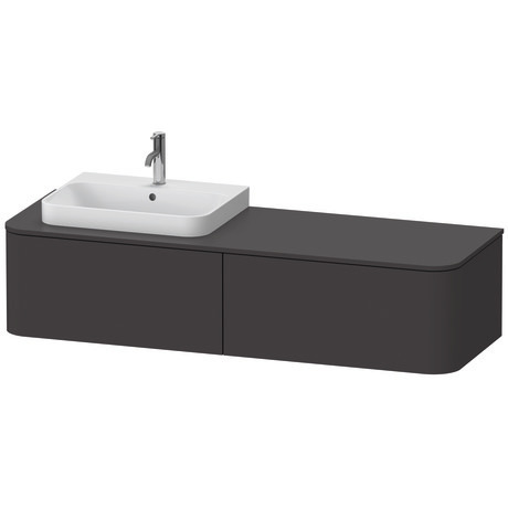Meuble sous lavabo suspendu pour plan de toilette, HP4934L8080 Graphite super mat, Décor