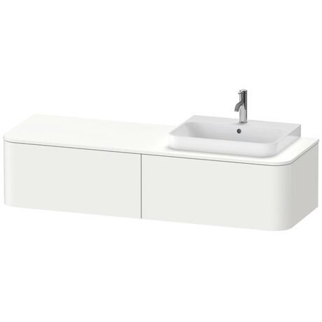 Meuble sous lavabo suspendu pour plan de toilette, HP4934R3636 Blanc satiné, Laqué