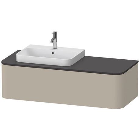 Console vanity unit wall-mounted, HP4942L6060 taupe Satin Matt, Lacquer