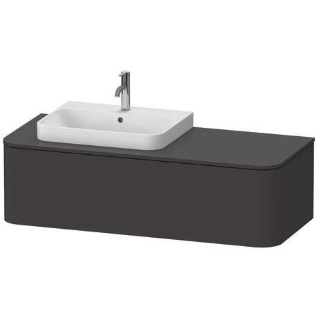 Meuble sous lavabo suspendu pour plan de toilette, HP4942L8080 Graphite super mat, Décor