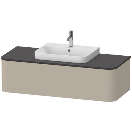 Console vanity unit wall-mounted, HP4942M6060 taupe Satin Matt, Lacquer