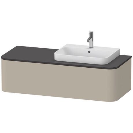 Console vanity unit wall-mounted, HP4942R6060 taupe Satin Matt, Lacquer