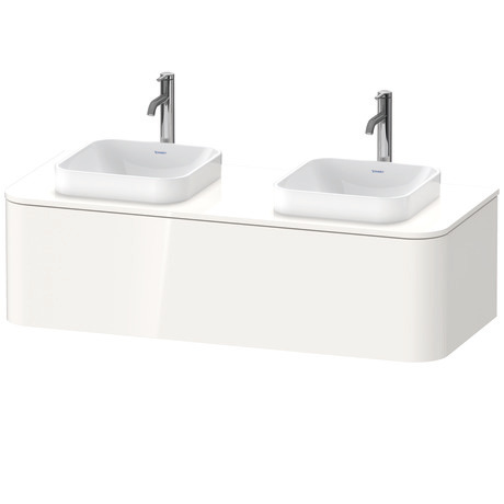 Console vanity unit wall-mounted, HP4943B2222 White High Gloss, Decor, Siphon cut-out: Yes