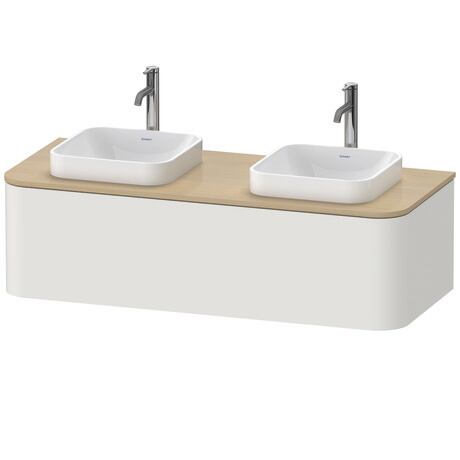 Meuble sous lavabo suspendu pour plan de toilette, HP4943B3939 Blanc Nordic satiné, Laqué, Découpe siphon: Oui