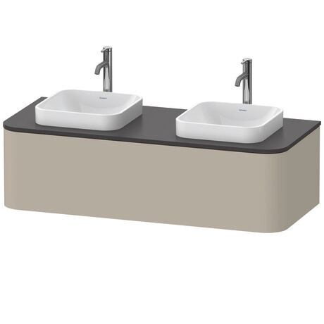 Console vanity unit wall-mounted, HP4943B6060 taupe Satin Matt, Lacquer, Siphon cut-out: Yes