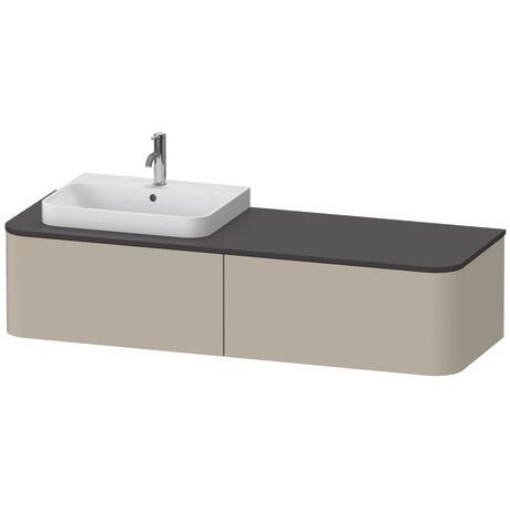 Console vanity unit wall-mounted, HP4944L6060 taupe Satin Matt, Lacquer