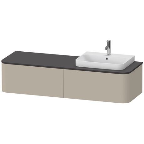 Console vanity unit wall-mounted, HP4944R6060 taupe Satin Matt, Lacquer