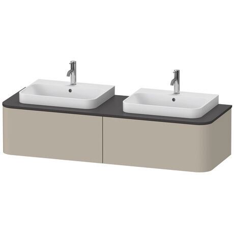 Console vanity unit wall-mounted, HP4946B6060 taupe Satin Matt, Lacquer