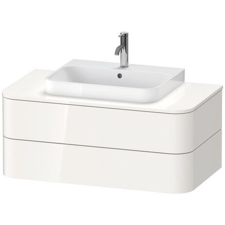 Console vanity unit wall-mounted, HP496102222 White High Gloss, Decor