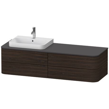 Mueble bajo lavabo para encimera, HP4963L6969 Nogal cepillado Mate, Chapa de madera auténtica