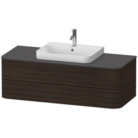 Mueble bajo lavabo para encimera, HP497206969 Nogal cepillado Mate, Chapa de madera auténtica