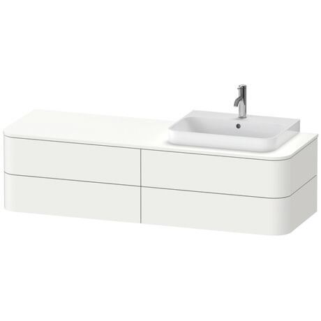 Console vanity unit wall-mounted, HP4973R3636 White Satin Matt, Lacquer