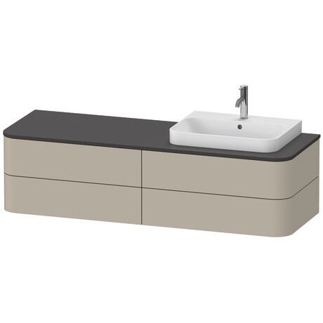 Console vanity unit wall-mounted, HP4973R6060 taupe Satin Matt, Lacquer