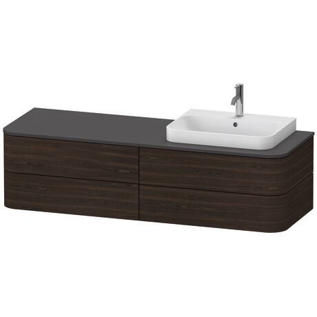 Mueble bajo lavabo para encimera, HP4973R6969 Nogal cepillado Mate, Chapa de madera auténtica