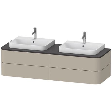 Console vanity unit wall-mounted, HP4974B6060 taupe Satin Matt, Lacquer