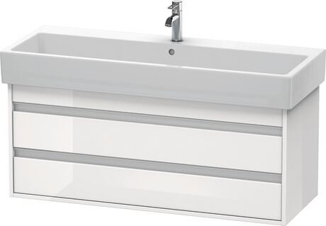 Vanity unit wall-mounted, KT663902222 White High Gloss, Decor