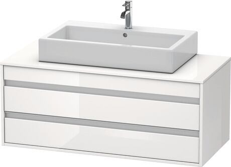 Console vanity unit wall-mounted, KT665602222 White High Gloss, Decor