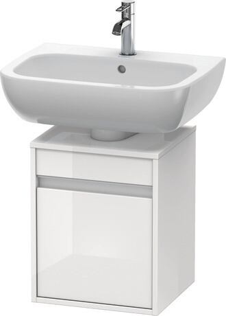 Vanity unit wall-mounted, KT6658L2222 White High Gloss, Decor