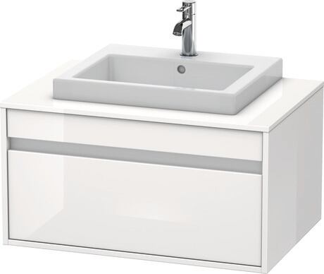 Console vanity unit wall-mounted, KT679402222 White High Gloss, Decor