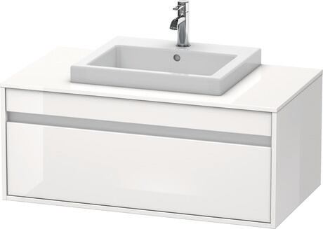 Mueble bajo lavabo para encimera, KT679502222 Blanco Brillante, Decoración