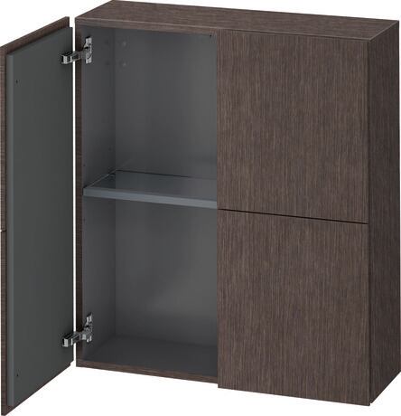 Semi-tall cabinet, LC116707272 Brushed dark oak Matt, Real wood veneer