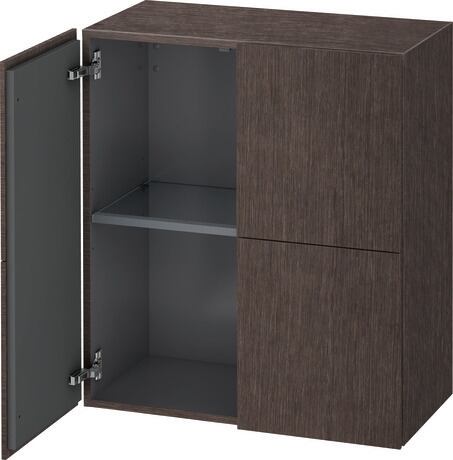 Semi-tall cabinet, LC117707272 Brushed dark oak Matt, Real wood veneer
