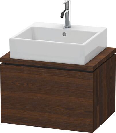 Meuble sous lavabo suspendu pour plan de toilette, LC580006969 Noyer brossé mat, Placage bois véritable
