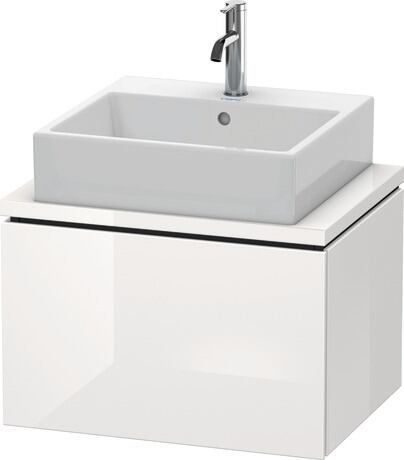 Meuble sous lavabo suspendu pour plan de toilette, LC580008585 Blanc brillant, Laqué