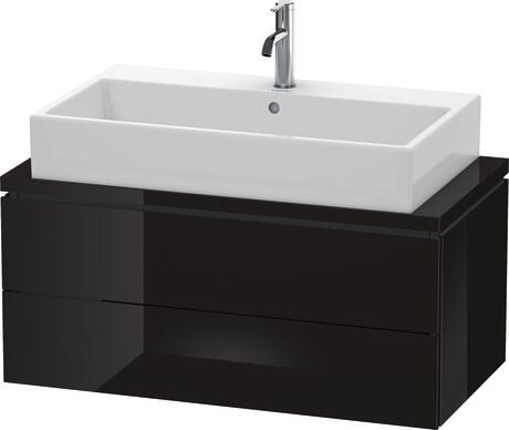 Mueble bajo lavabo para encimera, LC580804040 Negro Brillante, Lacado