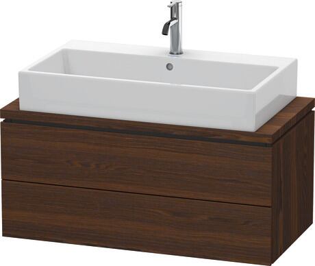 Mueble bajo lavabo para encimera, LC580806969 Nogal cepillado Mate, Chapa de madera auténtica