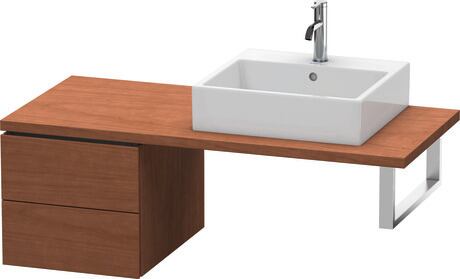Meuble bas pour plan de toilette, LC583601313 Noyer américain mat, Placage bois véritable