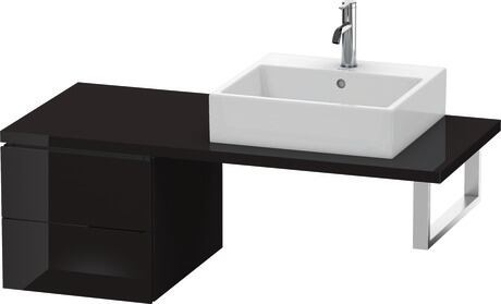 台面配套的矮浴柜, LC583604040 黑色 高光, 清漆