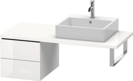 台面配套的矮浴柜, LC583608585 白色 高光, 清漆